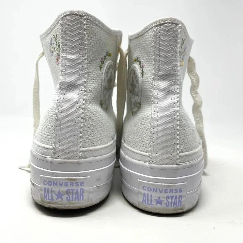 Converse Chuck Taylor All Star Lift Embroidery Hightop Platform Sneakers Sz 10.5 - Picture 10 of 16